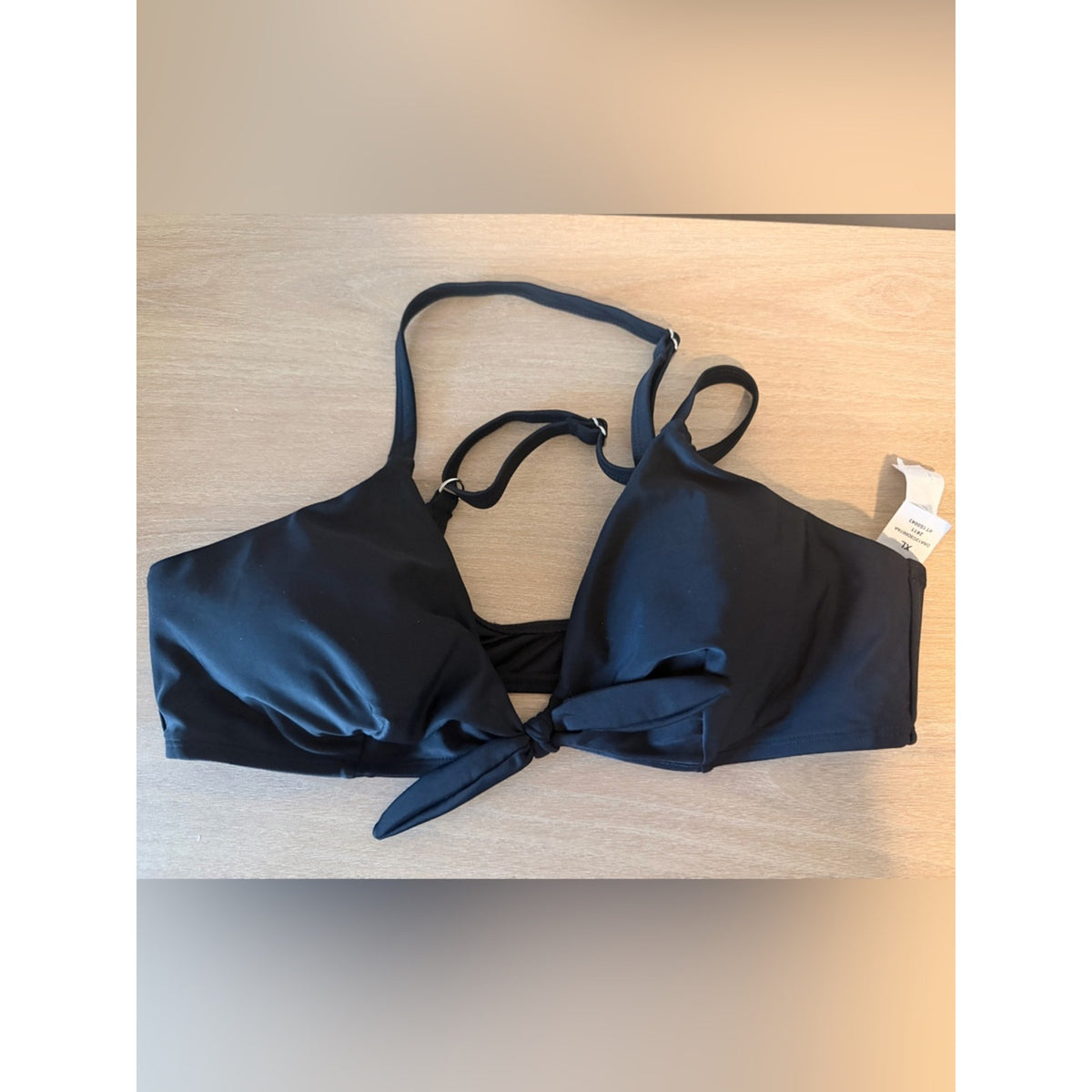 CUPSHE Black Bikini Set High Waisted Tie Front Swimwear Size XL