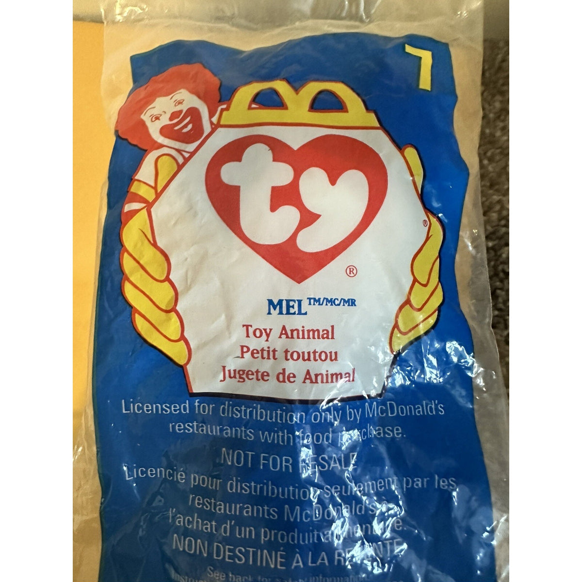 1998 McDonald’s Ty Beanie Babies Mel The Koala #7 Happy Meal Toy Sealed Vintage