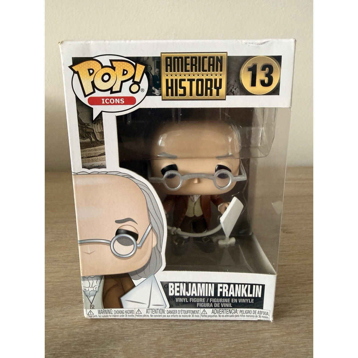 Funko Pop Icons American History Benjamin Franklin #13 Vaulted New Box Wear